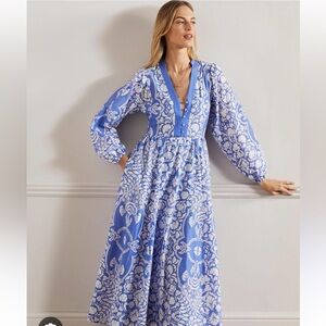 Boden Nock Neck Cotton Maxi Dress